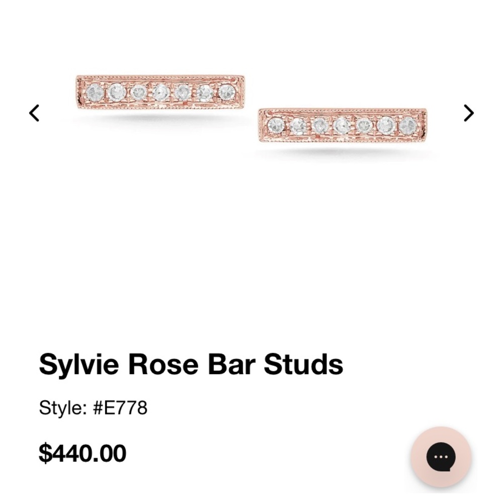 Dana Rebecca Sylvie Rose Bar Studs, rose gold